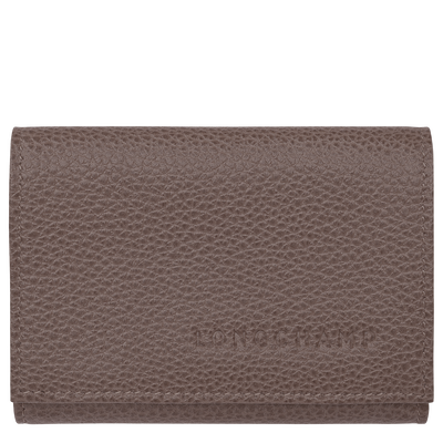 Le Foulonné Compact wallet , Taupe - Leather
