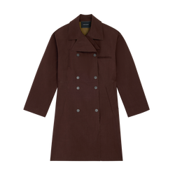 Trench coat , Mocha - Water-repellent technical canvas