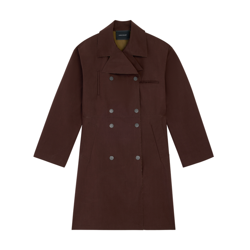 Trench coat , Mocha - Water-repellent technical canvas  - View 1 of 1
