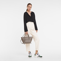 Mailbox M Handbag , Taupe - Leather