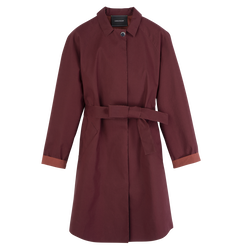 Trench coat , Burgundy - Water-repellent technical canvas
