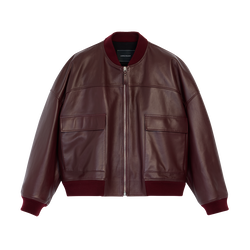 Jacket , Burgundy - Leather