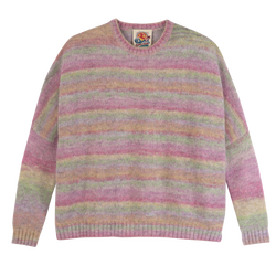 Round collar jumper , Rainbow - Knit