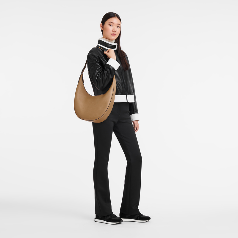 Le Roseau Essential L Crossbody bag Fawn Leather Longchamp RO