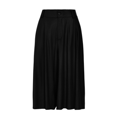 Shorts , Black - Viscose twill