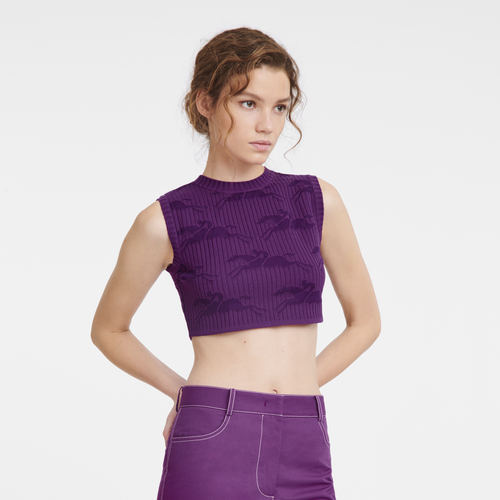 Sleeveless top , Violet - Knit - View 4 of 4