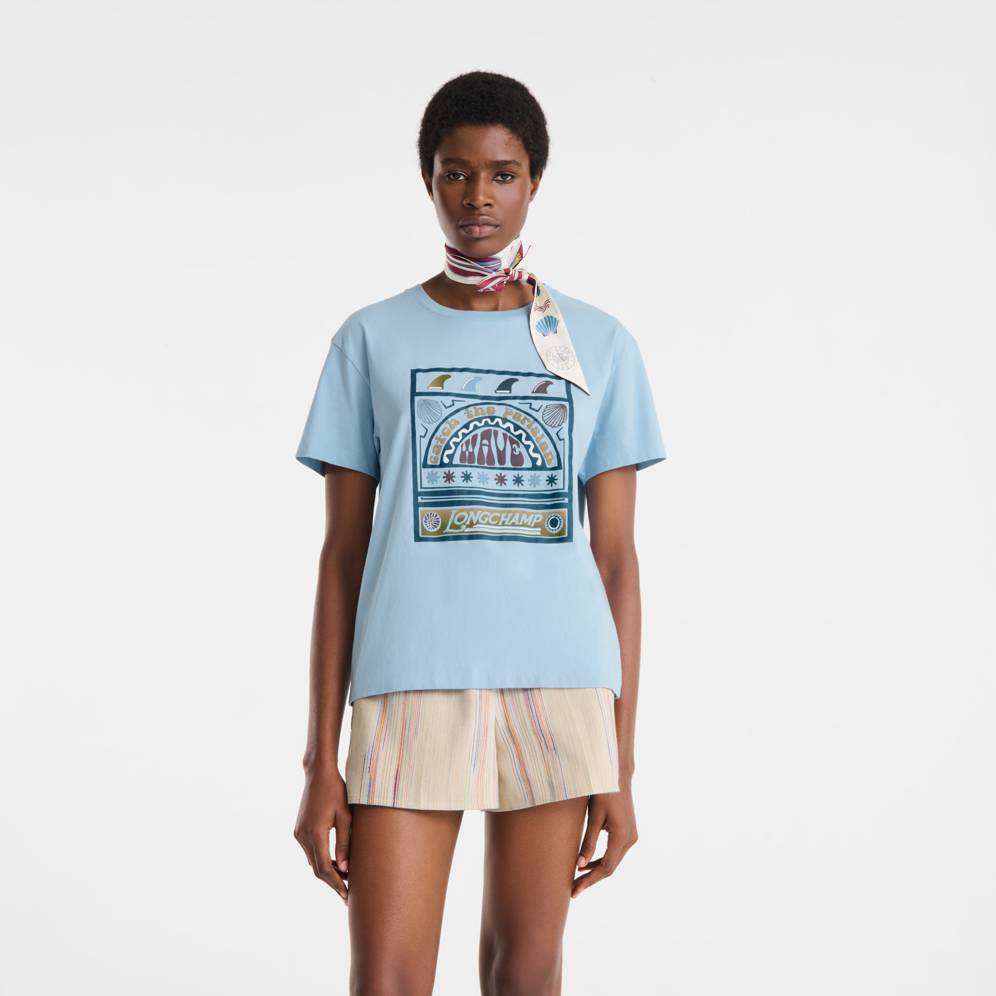 T-shirt Sky Blue - Jersey S | Longchamp EN T-shirt Sky Blue - Jersey S | Longchamp EN
