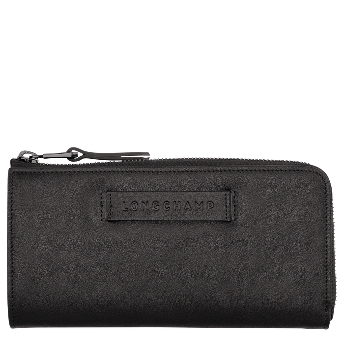 Longchamp 3D Long wallet with zip around, Black