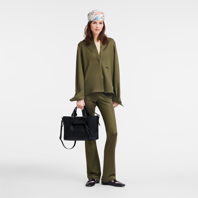 Longchamp 3D L Handbag , Black - Leather