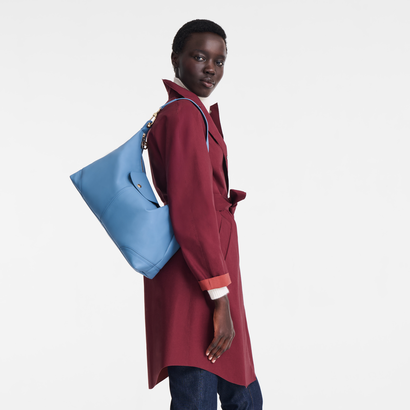 Le Pliage Xtra Bolso de hombro , Cuero - Azul Pizarra  - Vista 2 de 4