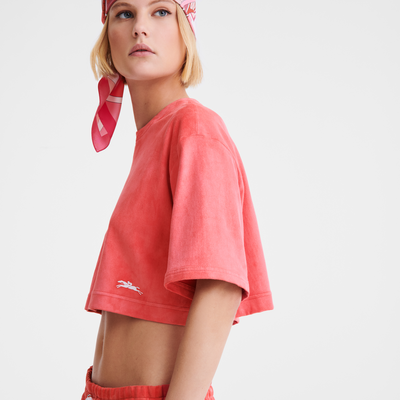 null Leather crop top, Blush