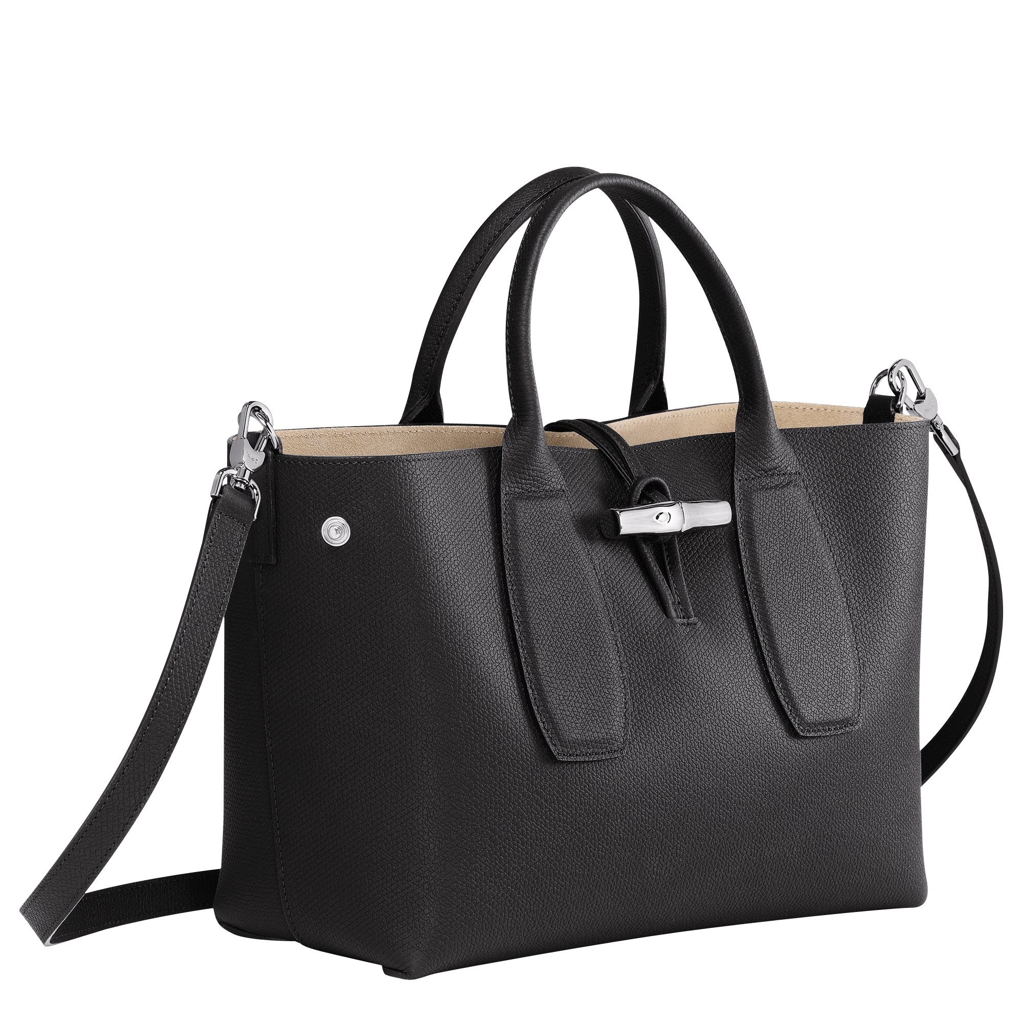 Longchamp Ladies Le Pliage Top Handle Bag M-Black 