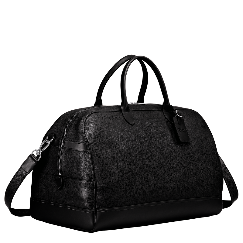 Mens black leather travel bag online