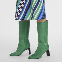 Roseau Heel boots , Grass - Leather