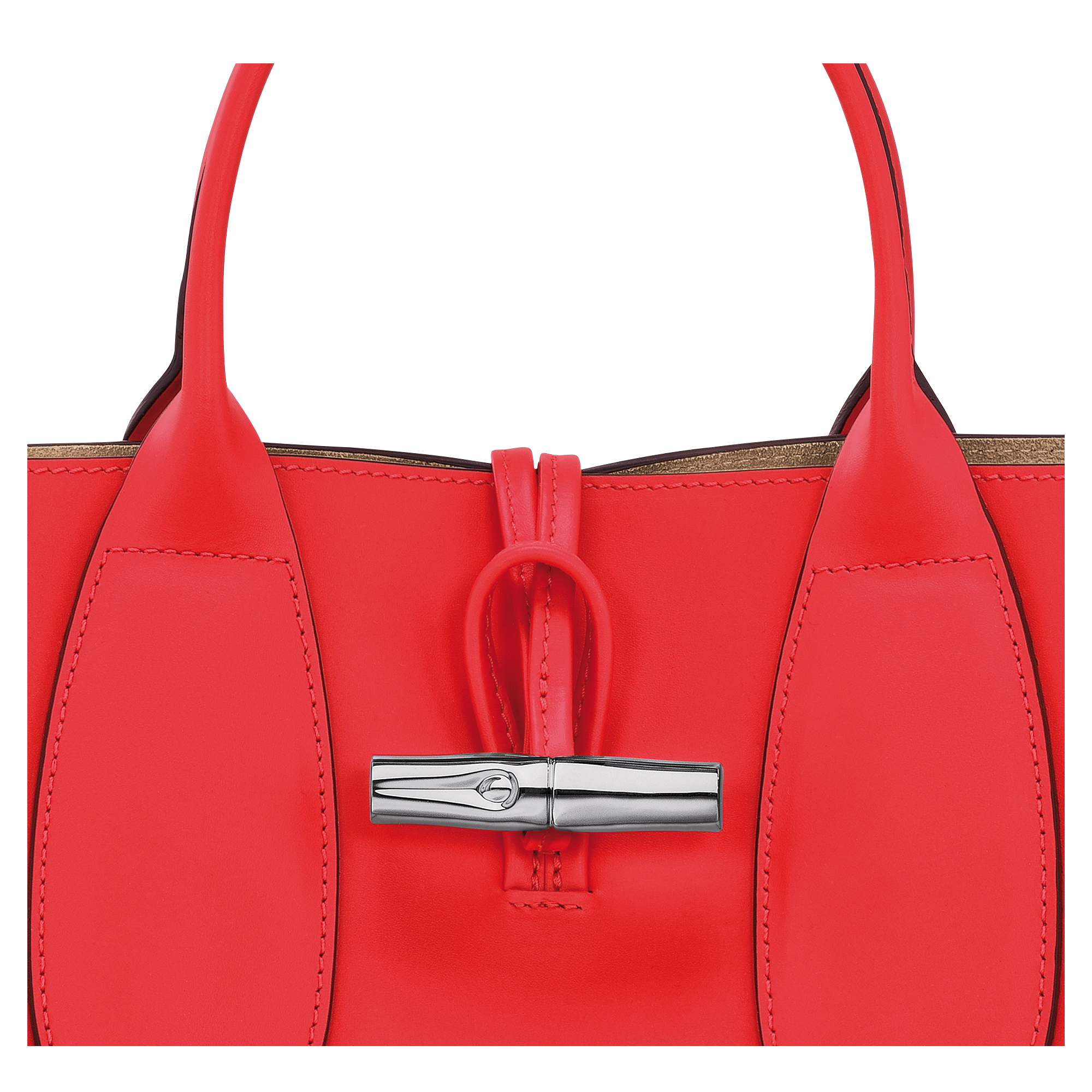 NEW LONGCHAMP ROSEAU M HANDBAG 10094HSC CORAL LEATHER HANDBAG Red  ref.311155 - Joli Closet