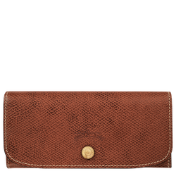 &Eacute;pure Long continental wallet , Brown - Leather