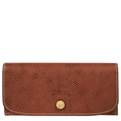 Langes klapbares Portmonaie &Eacute;pure , Leder - Braun