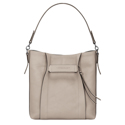 Sac porté épaule M Longchamp 3D , Cuir - Argile