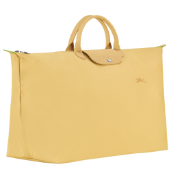 Le Pliage Green M Travel bag , Wheat - Recycled canvas