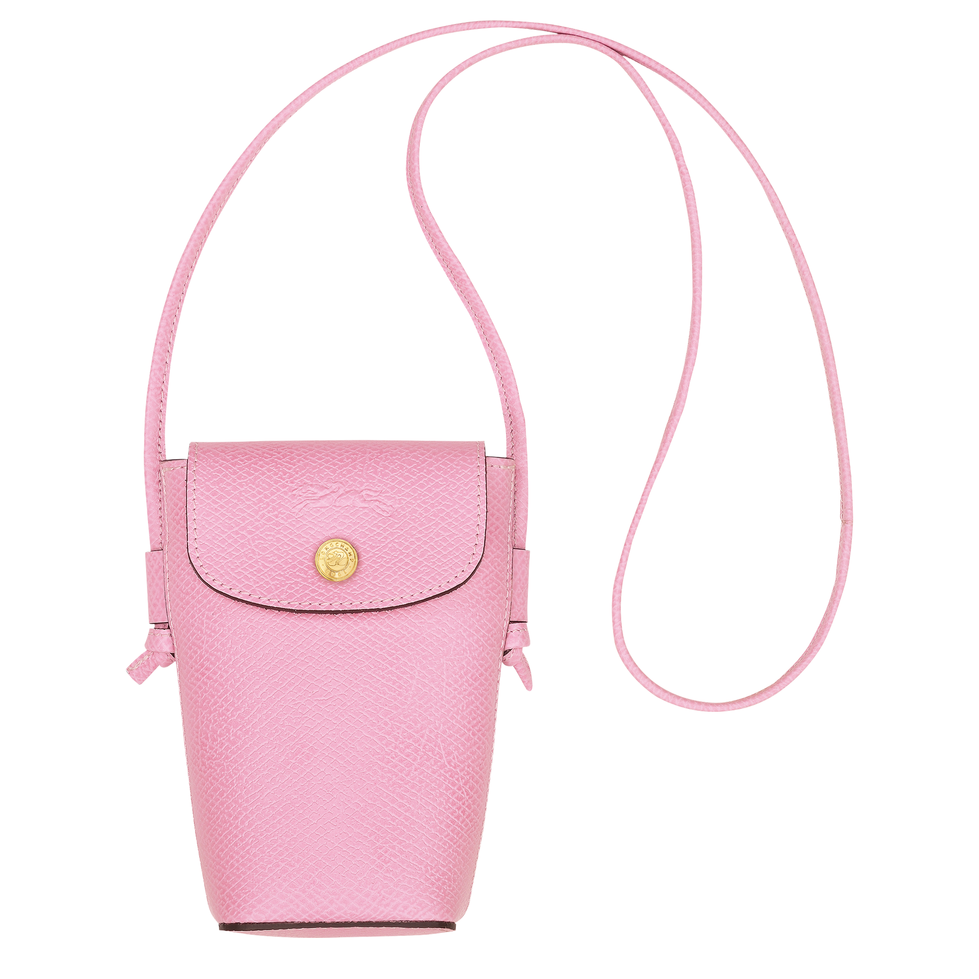 Le Pliage Xtra Phone case with leather lace Pink - Leather