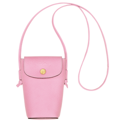 Etui téléphone avec cordon Épure , Cuir - Rose