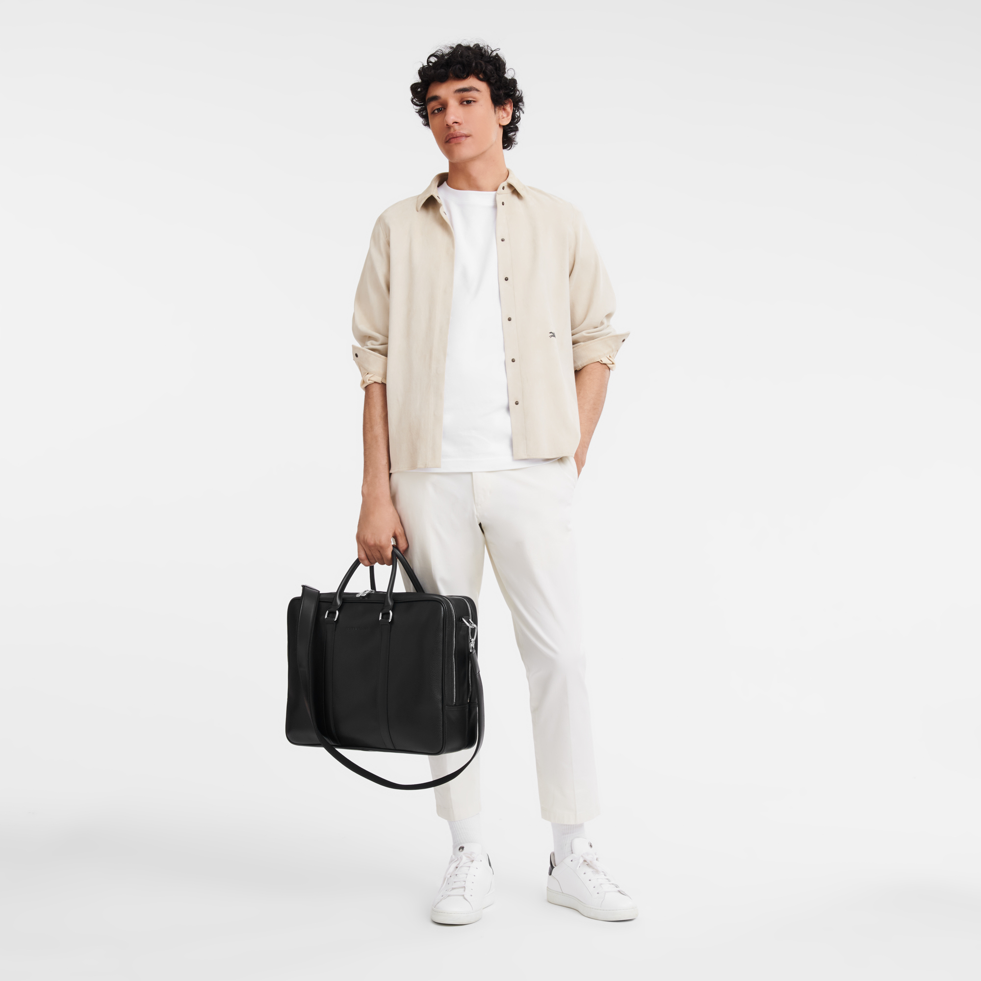 Le Foulonné Briefcase L, Black