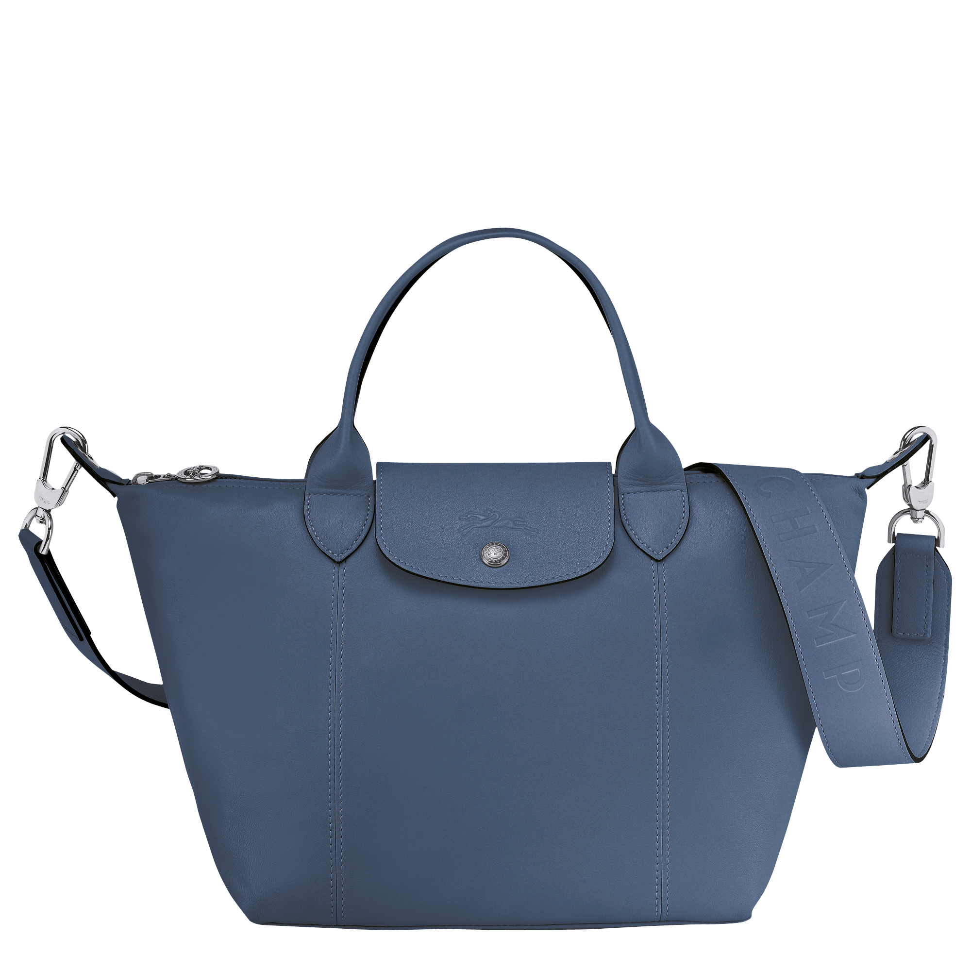 Sac longchamp cuir bleu on sale