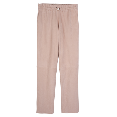 Leather straight pants , Pink - Leather