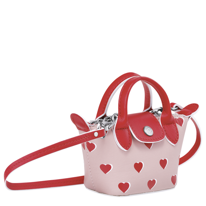 9357 LONGCHAMP Le Pliage Cuir XS Crossbody Bag HEARTS PINKY