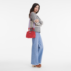 Roseau S Handbag , Red - Leather