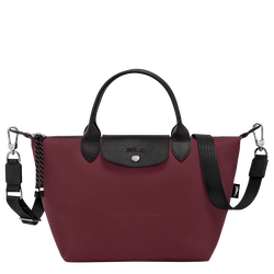 Le Pliage Energy S Handbag , Burgundy - Recycled canvas