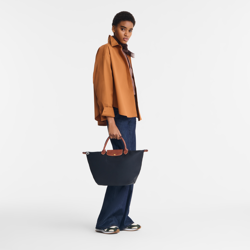 Le Pliage Original M Handbag , Black - Recycled canvas  - View 2 of  6