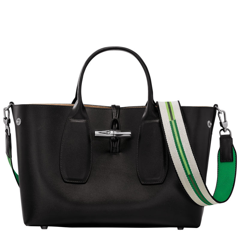 Roseau M Handbag , Black - Leather  - View 5 of  7