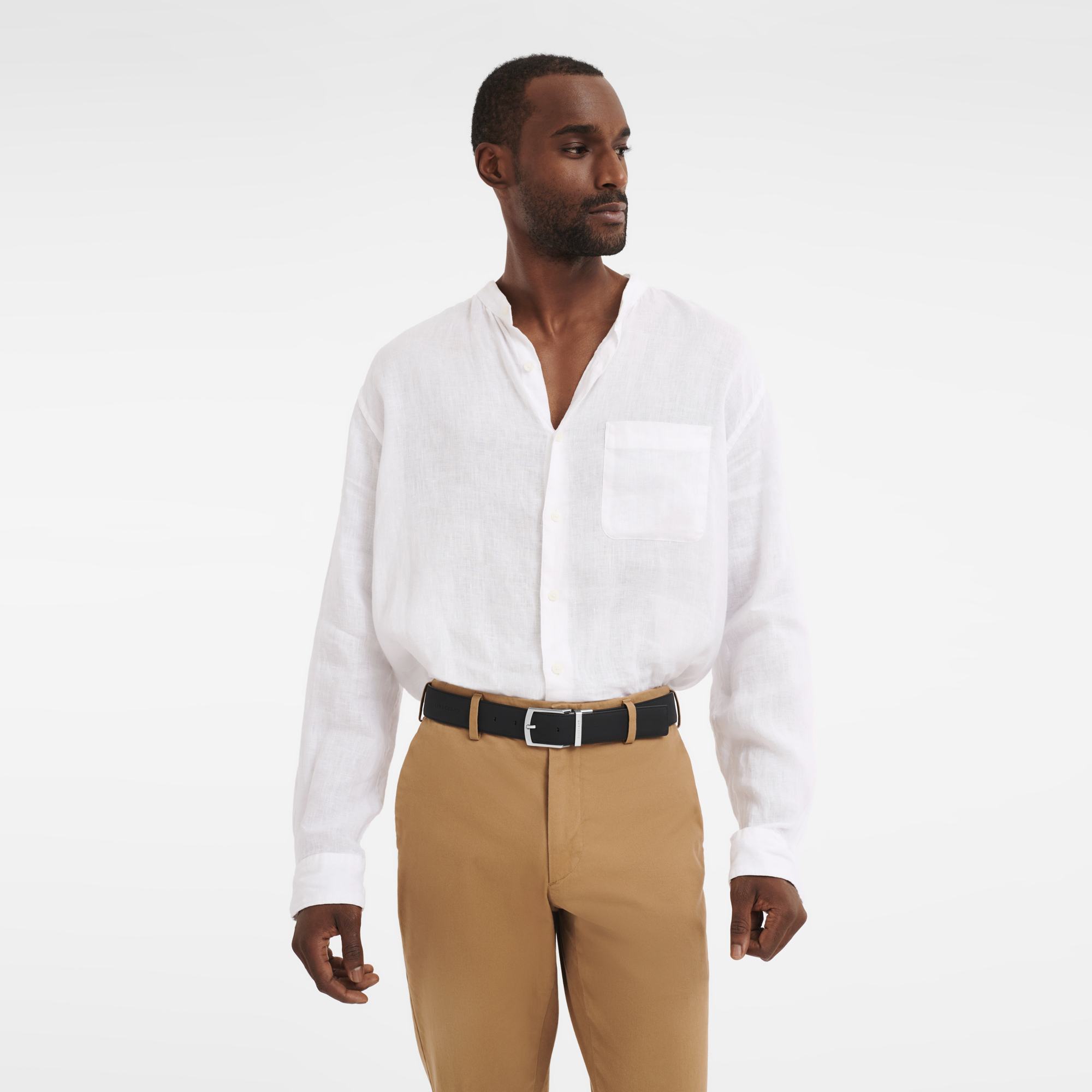 Le Foulonn&eacute; Men's belt, Navy/Black