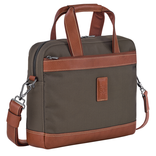 Boxford S Briefcase , Brown - Recycled canvas - View 3 of  5