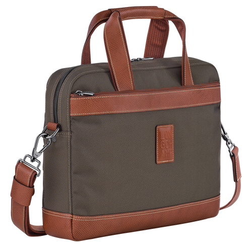 Boxford S Briefcase , Brown - Recycled canvas - View 3 of 5