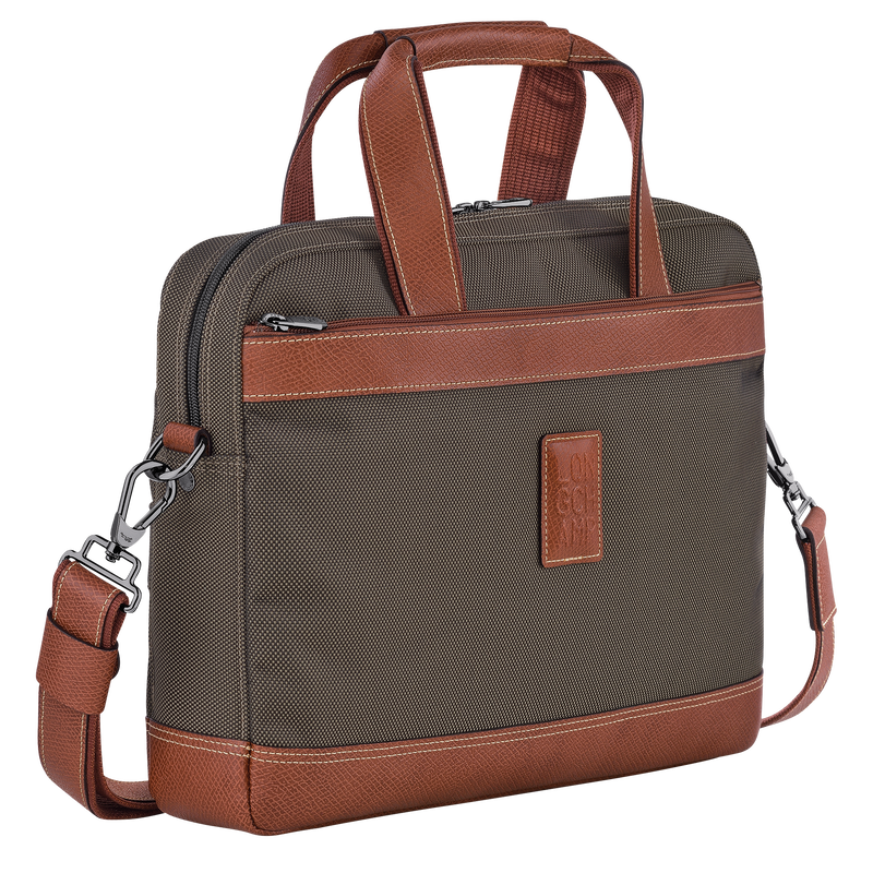 Boxford S Briefcase , Brown - Recycled canvas  - View 3 of 5