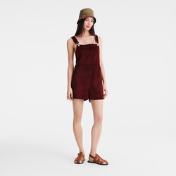 Jumpsuit , Eggplant - Leather