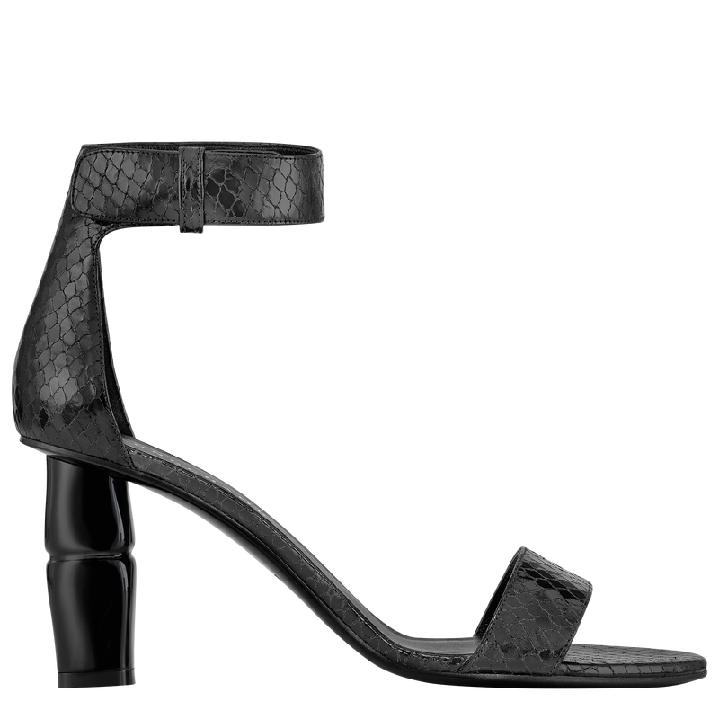 Roseau High heel sandals Black Leather (70161SF3001370) Longchamp US