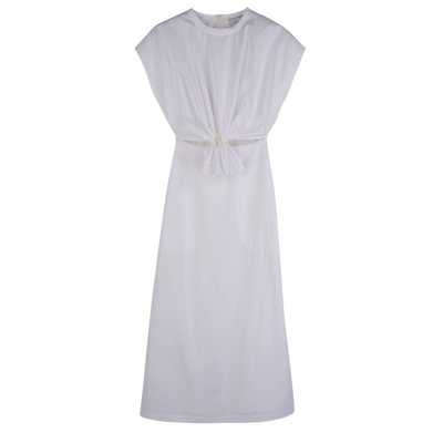 Dress , White - Popelin