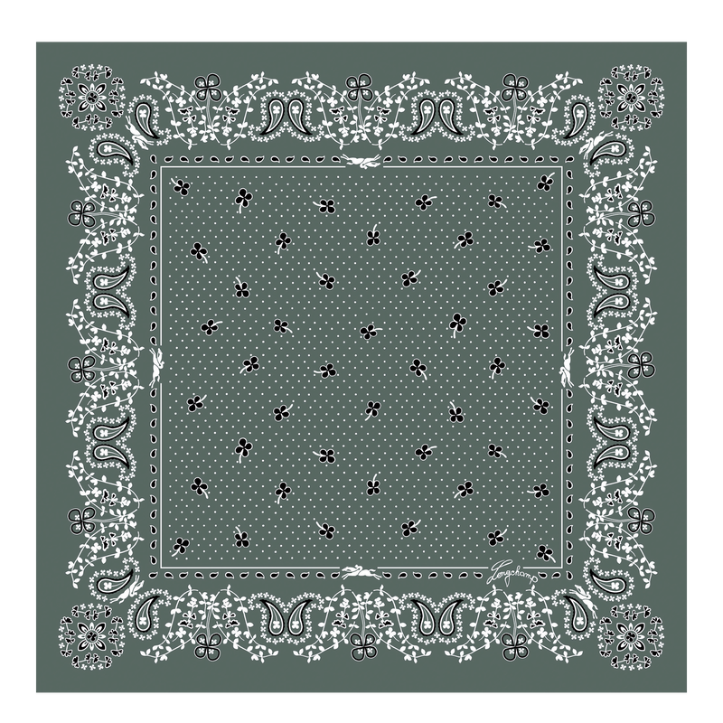 French Bandana Silk scarf 50 , Tundra - Silk  - View 1 of 5