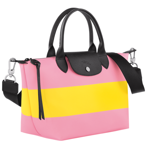 Le Pliage Collection S Handbag , Pink/Yellow - Canvas - View 3 of  4