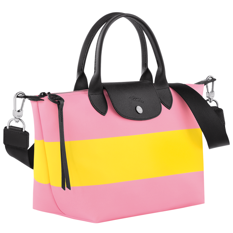 Le Pliage Collection S Handbag , Pink/Yellow - Canvas  - View 3 of  4