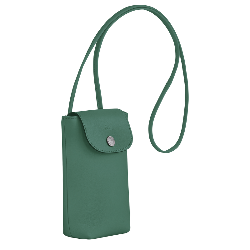 Le Pliage Xtra 裝飾皮革滾邊的手機殼 , 鼠尾草綠色 - 皮革  - 查看 3 4