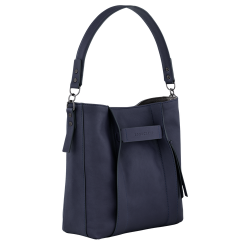Longchamp 3D M Hobo bag , Bilberry - Leather - View 3 of  4