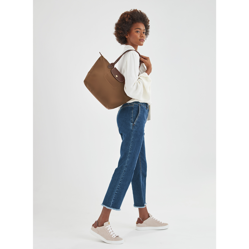 Le Pliage Original M Tote bag , Cognac - Recycled canvas  - View 2 of  7