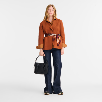 Longchamp 3D 斜背袋 S , 黑色 - 皮革