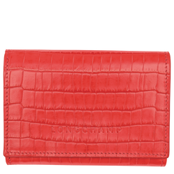 Longchamp Pocket Compact wallet , Vermilion - Leather