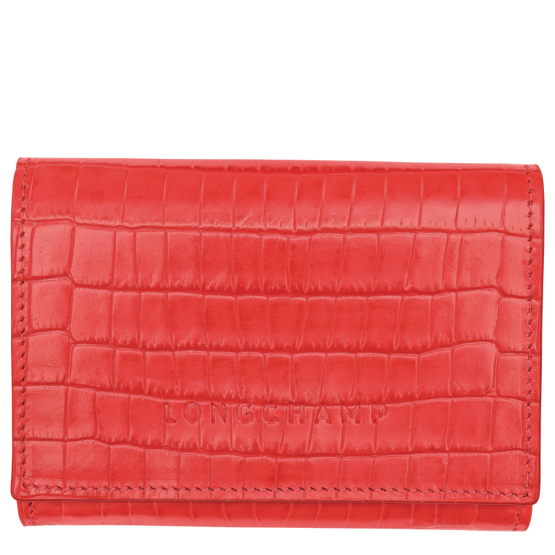 Longchamp Pocket Compact wallet , Vermilion - Leather  - View 1 of  3