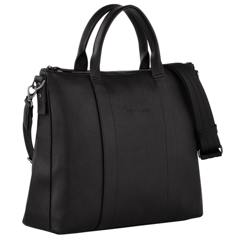 Longchamp 3D Briefcase , Black - Leather - View 3 of  5